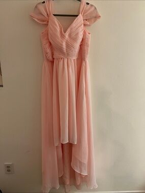 Light Pink Chiffon High-Low Formal Dress P2P 20"